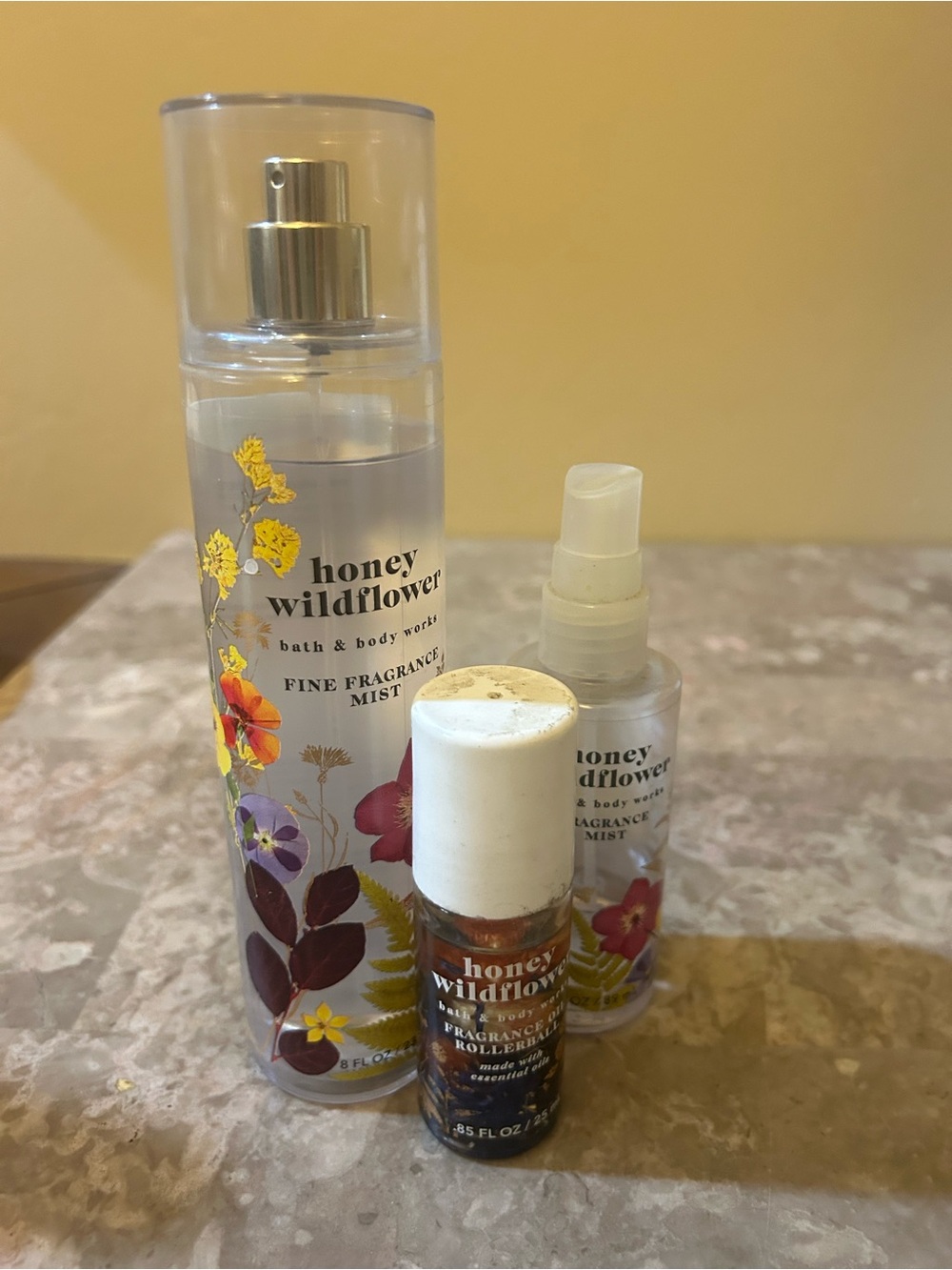 Bath & Body Works Honey Wildflower Mist Trio - Clear & Floral Accents